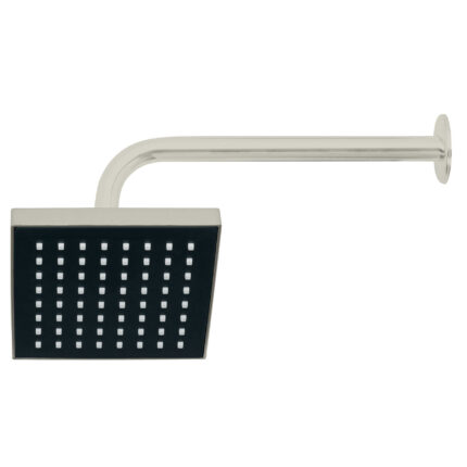 Regadera cuadrada ABS 6" acabado satín con brazo, Foset