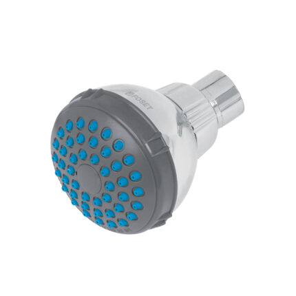 Regadera redonda de ABS 2-1/2" gris-cromo sin brazo, Foset