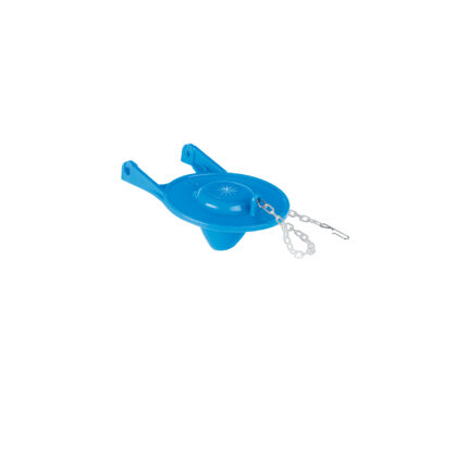 Sapo 3" para WC, PVC, azul, cadena plástica, Foset
