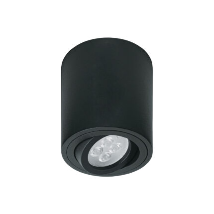 Luminario de sobreponer con spot dirigible, redondo, negro