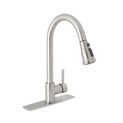 Monomando para fregadero, cuello extraible, satín, Tubig