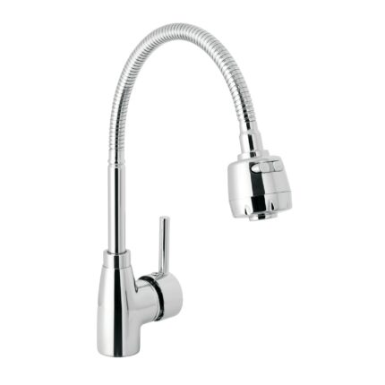 Monomando para fregadero con cuello flexible, cromo, Tubig