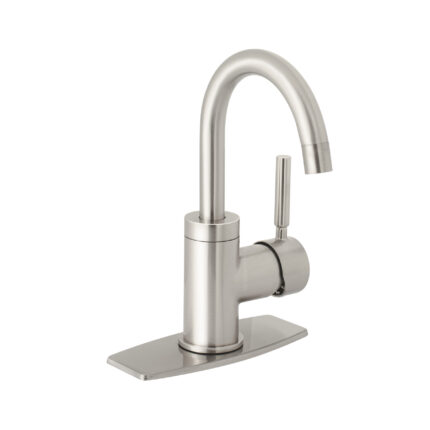 Monomando corto para lavabo, satín, Foset