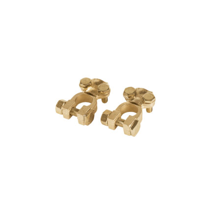 Blíster 2 terminales p/batería, latón poste superior, Pretul