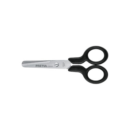 Tijera 4-1/2" de acero inoxidable punta roma escolar, PRETUL