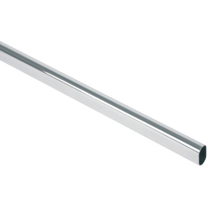 Tubo ovalado para clóset, 3.0 m, acero cromado, HERMEX