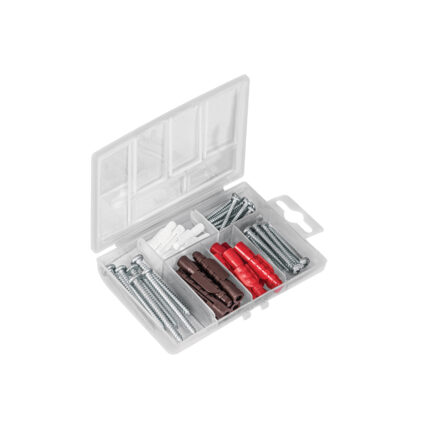 Estuche 26 taquetes 3/16", 1/4", 5/16", c/pijas #6, #8, #10