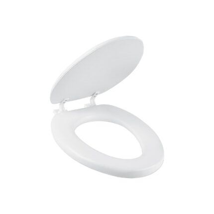 Asiento alargado acojinado para WC, cerrado, blanco, AQUA