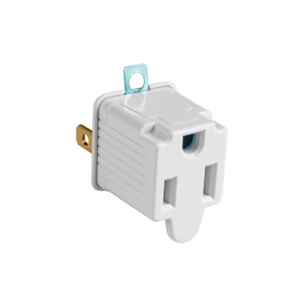 Clavija adaptadora de 3 a 2, blanco, granel, VOLTECK