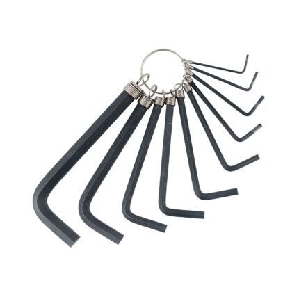 Juego de 10 llaves hexagonales mm, tipo llavero, PRETUL