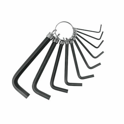 Juego de 10 llaves hexagonales std, tipo llavero, PRETUL