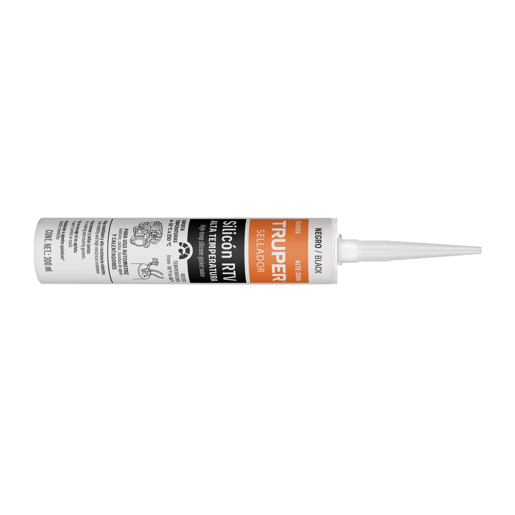 ALTE-300N.jpg Sellador de silicón RTV negro para altas temperaturas 300 ml ALTE 300N