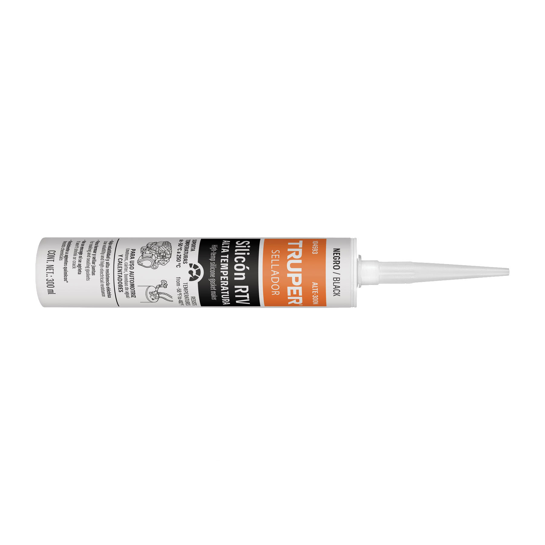 ALTE-300R.jpg Sellador de silicón RTV rojo para altas temperaturas 300 ml ALTE 300R