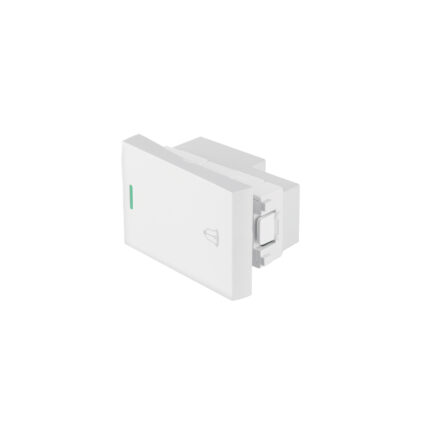 Interruptor para timbre blanco de 1.5 módulos, línea Lisboa