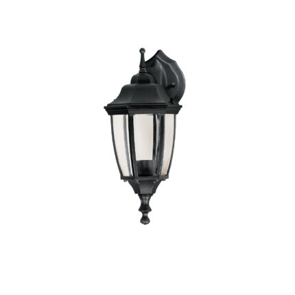 Arbotante tipo farol tradicional suspendido p/exterior negro