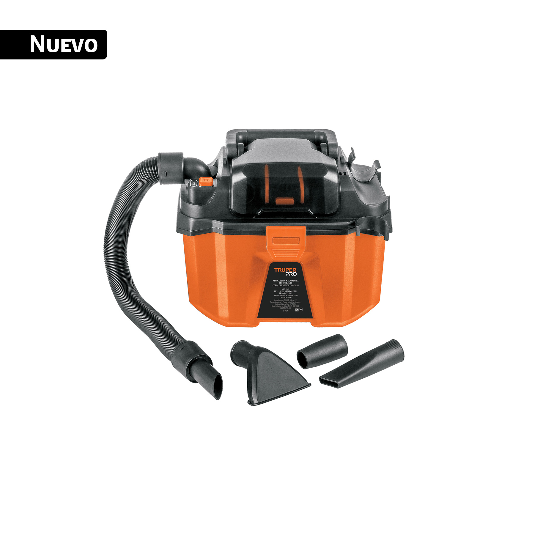 ASPI-20AS.jpg Aspiradora 20V, sin accesorios, TRUPER PRO ASPI 20AS