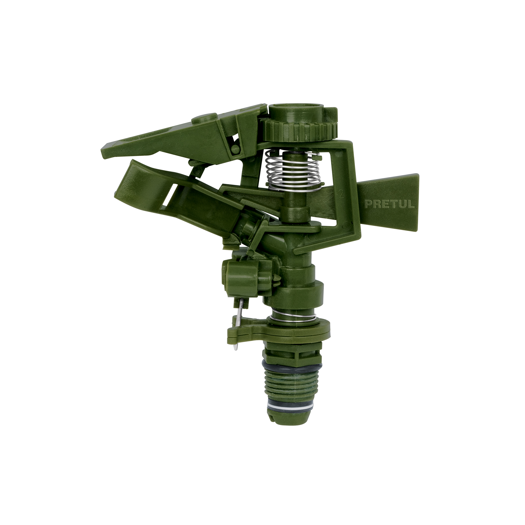 ASVE.jpg Aspersor plástico, cabeza sola, verde, PRETUL ASVE