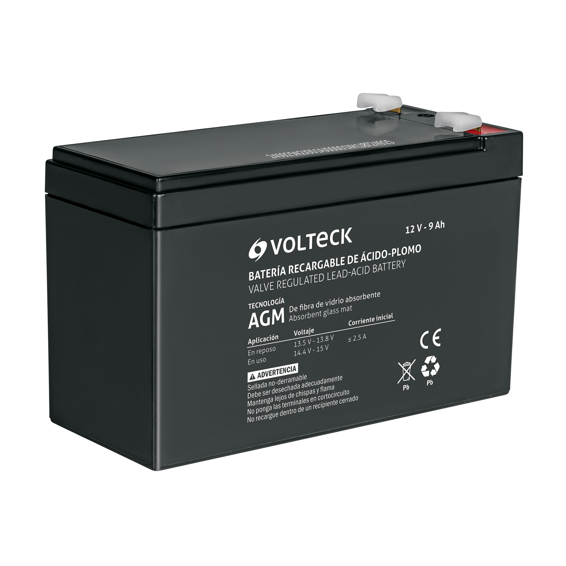 BAT-1290.jpg Batería sellada de plomo-ácido 12 Vcc 9 Ah, VOLTECK BAT 1290