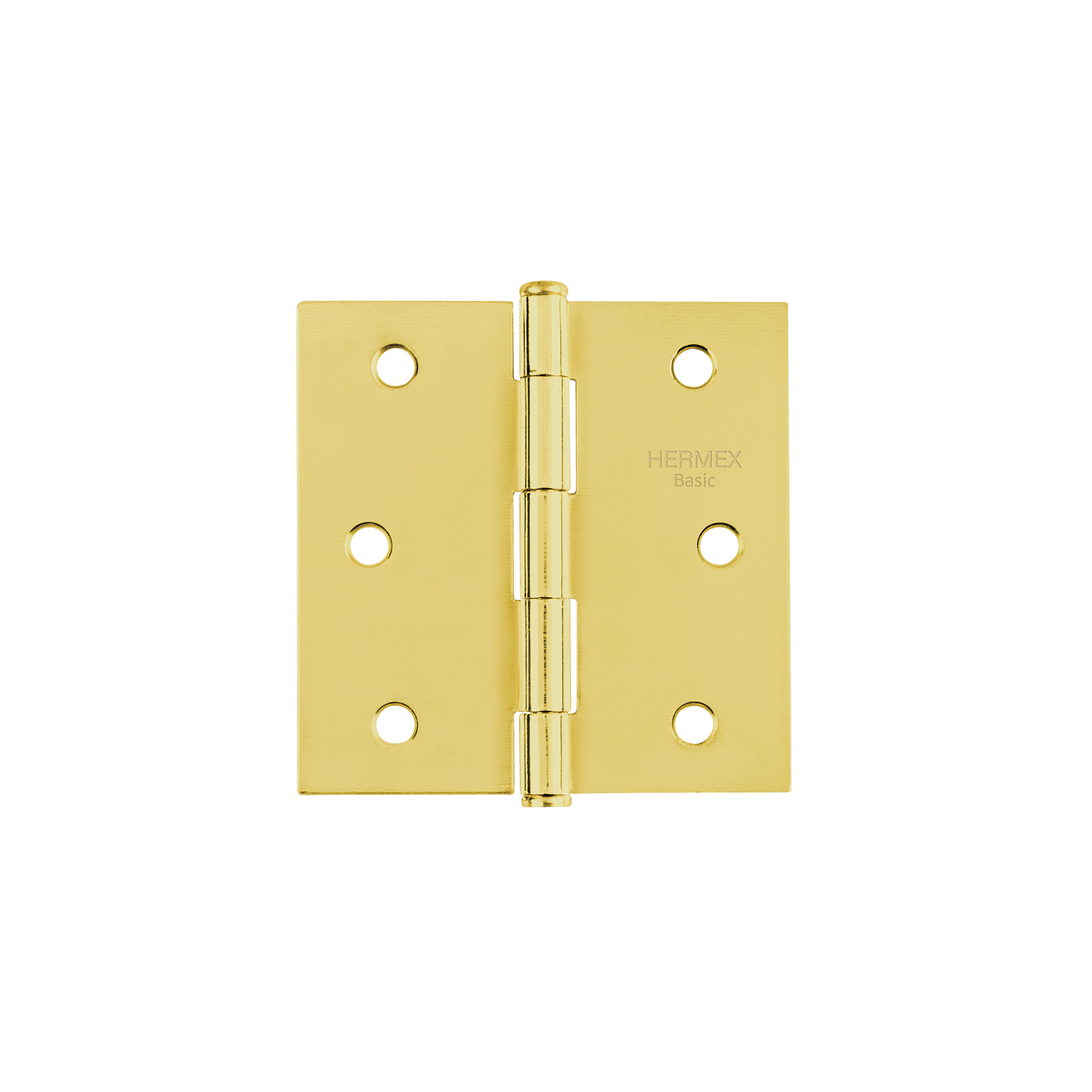 BC-301PP.jpg Bisagra cuadrada 3', acero latonado, cabeza plana, BASIC BC 301PP