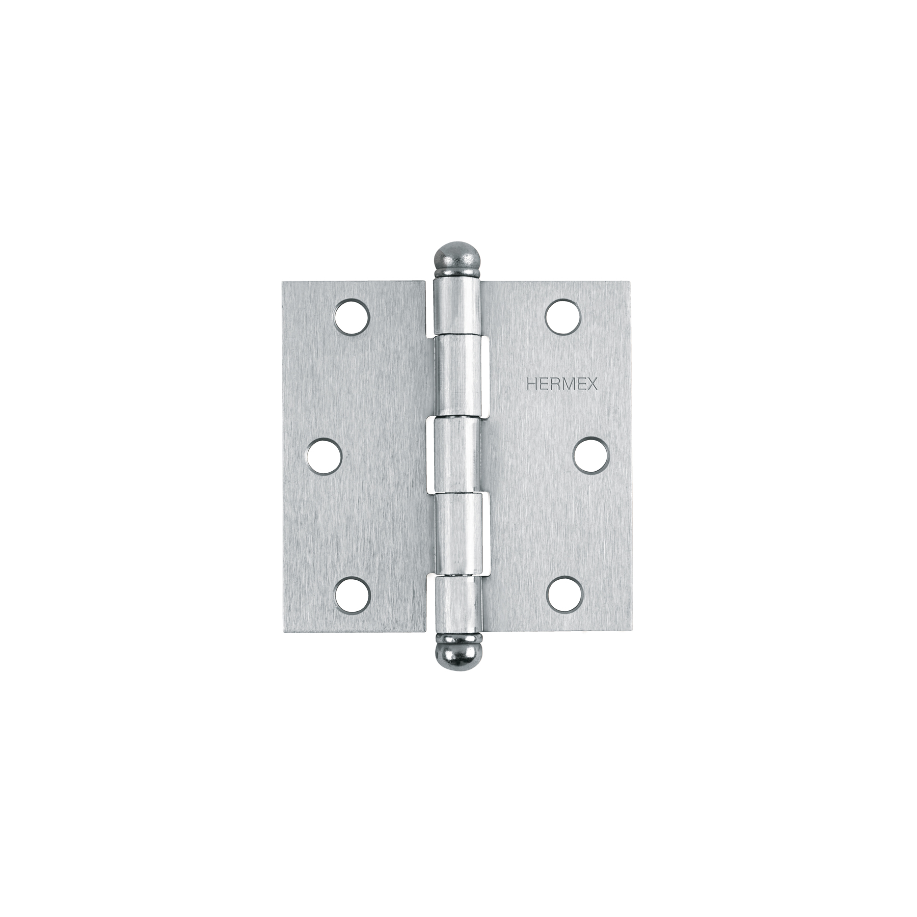 BC-303R.jpg Bisagra cuadrada 3', acero satinado, cabeza redonda, HERMEX BC 303R