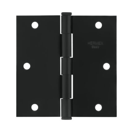 Bisagra cuadrada 3-1/2', acero negro mate cabeza plana BASIC
