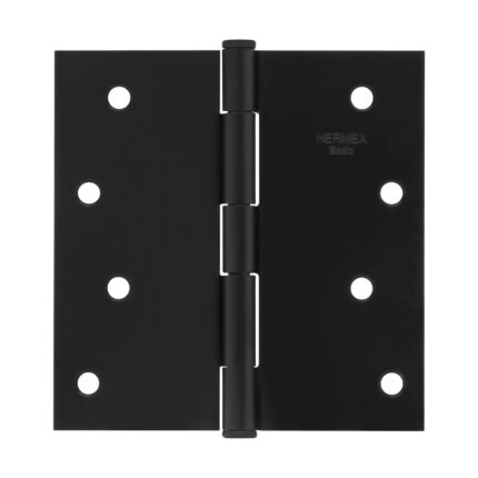 Bisagra cuadrada 4', acero negro mate, cabeza plana, BASIC