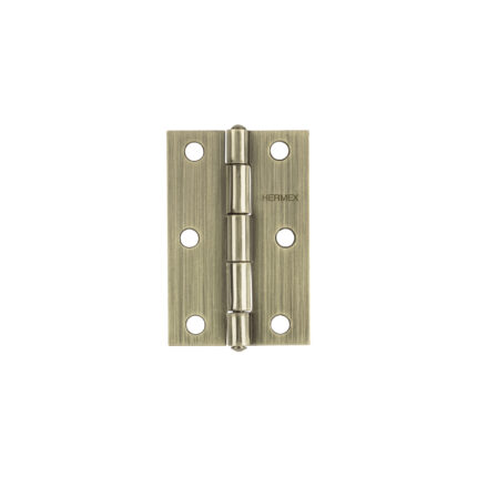 Bisagra rectangular 3 x 2', latón antiguo, HERMEX