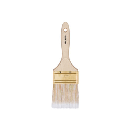 Brocha cerdas sintéticas 3' corte recto, mango de madera
