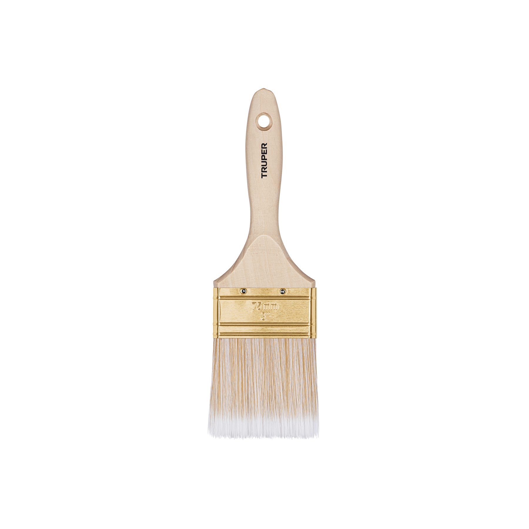 BRT-3S.jpg Brocha cerdas sintéticas 3' corte recto, mango de madera BRT 3S