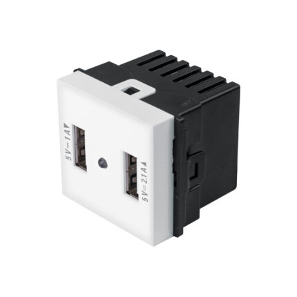 Toma con 2 puertos USB de 1.5 módulos, línea Toledo, BASIC