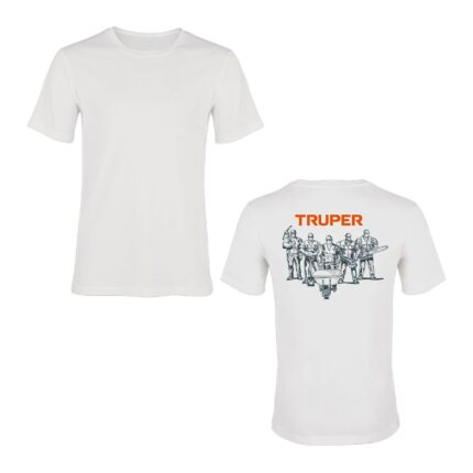 Playera cuello redondo para hombre, blanca, EG, TRUPER