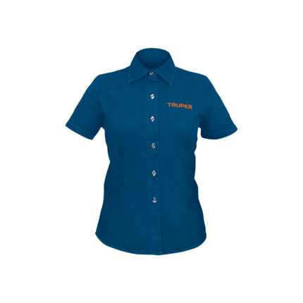Camisa de mezclilla manga corta para mujer, G, TRUPER