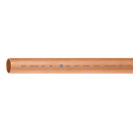 Tubo rígido de cobre 3/4' tipo 'L', 3m, 1.9kg, FOSET