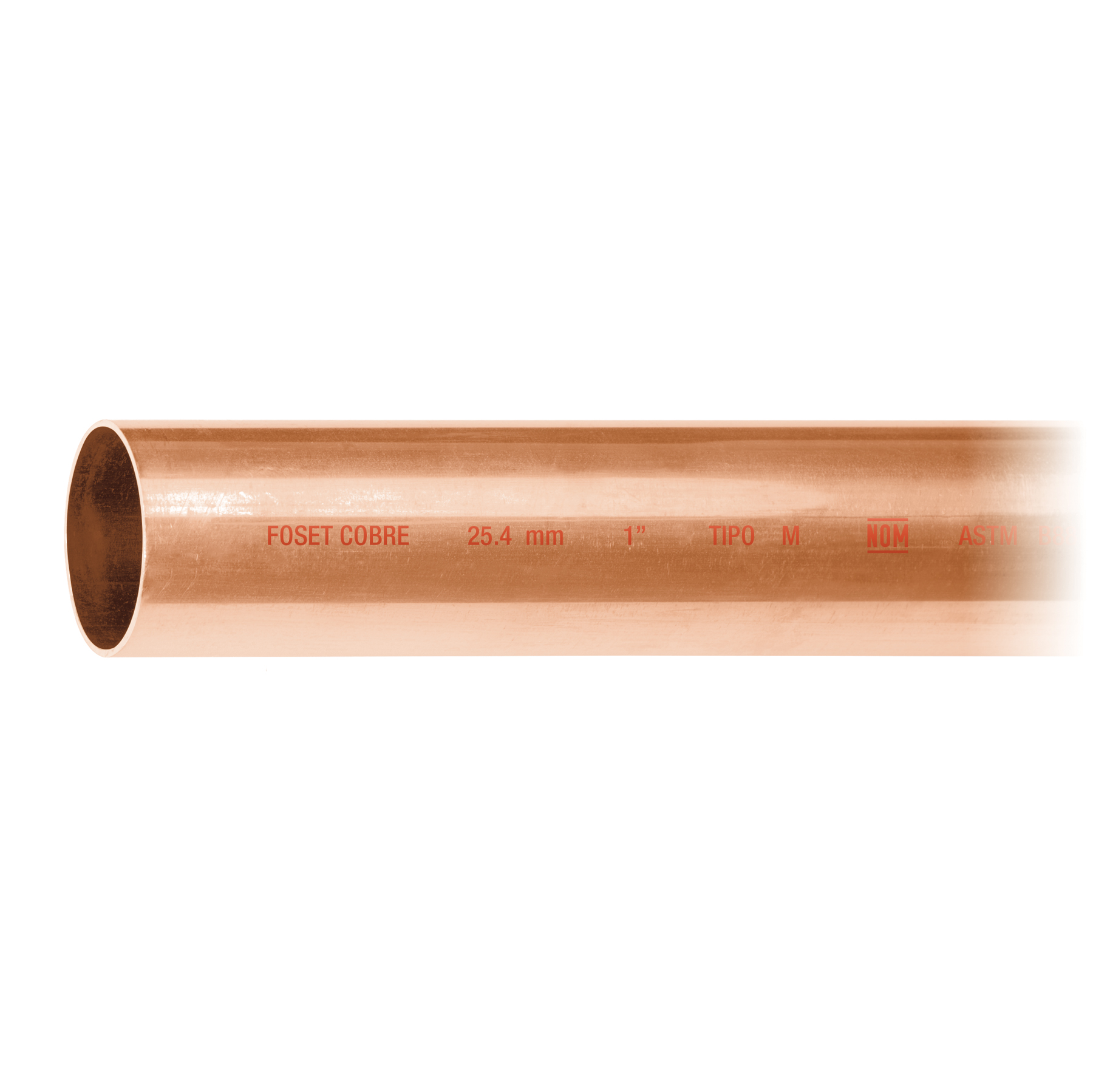CC-003M.jpg Tubo rígido de cobre 1' tipo 'M', 3m, 2.0kg, FOSET CC 003M
