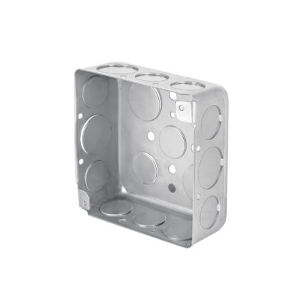 Caja de registro cuadrada 4' metálica reforzada, VOLTECK