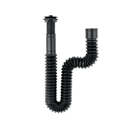 Céspol flexible de PP con contra, negro, para lavabo, FOSET
