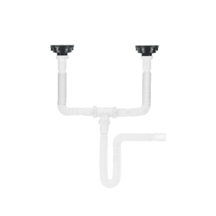 Céspol flexible doble con contracanastas de acero inoxidable