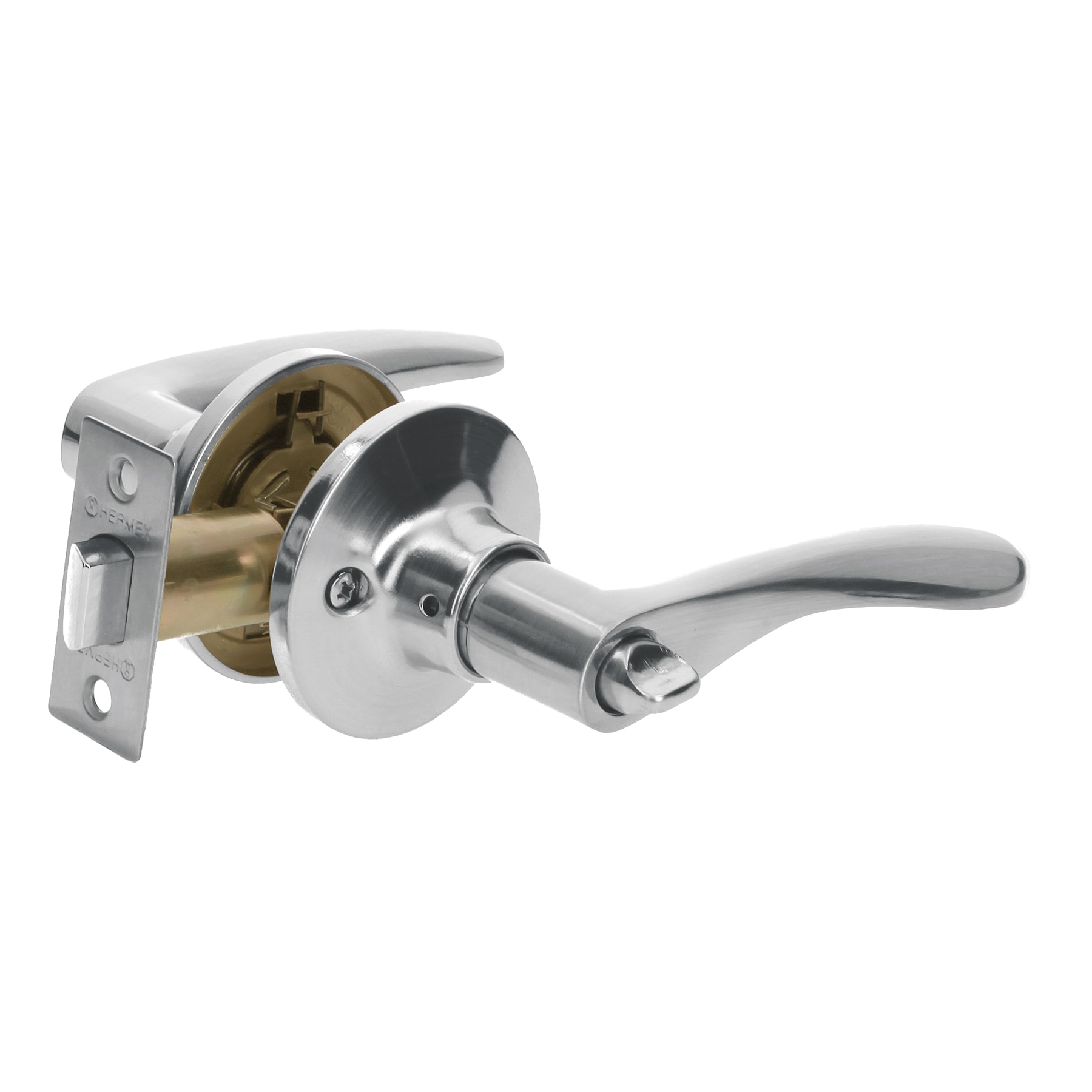 CEMA-3BB.jpg Cerradura manija 'Milán' baño cromo mate, cilindro metal CEMA 3BB