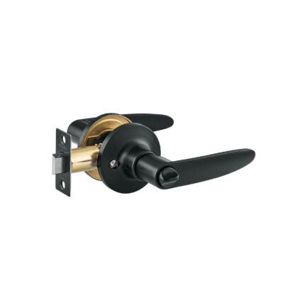Cerradura de manija, línea Turín, baño, negro mate, HERMEX