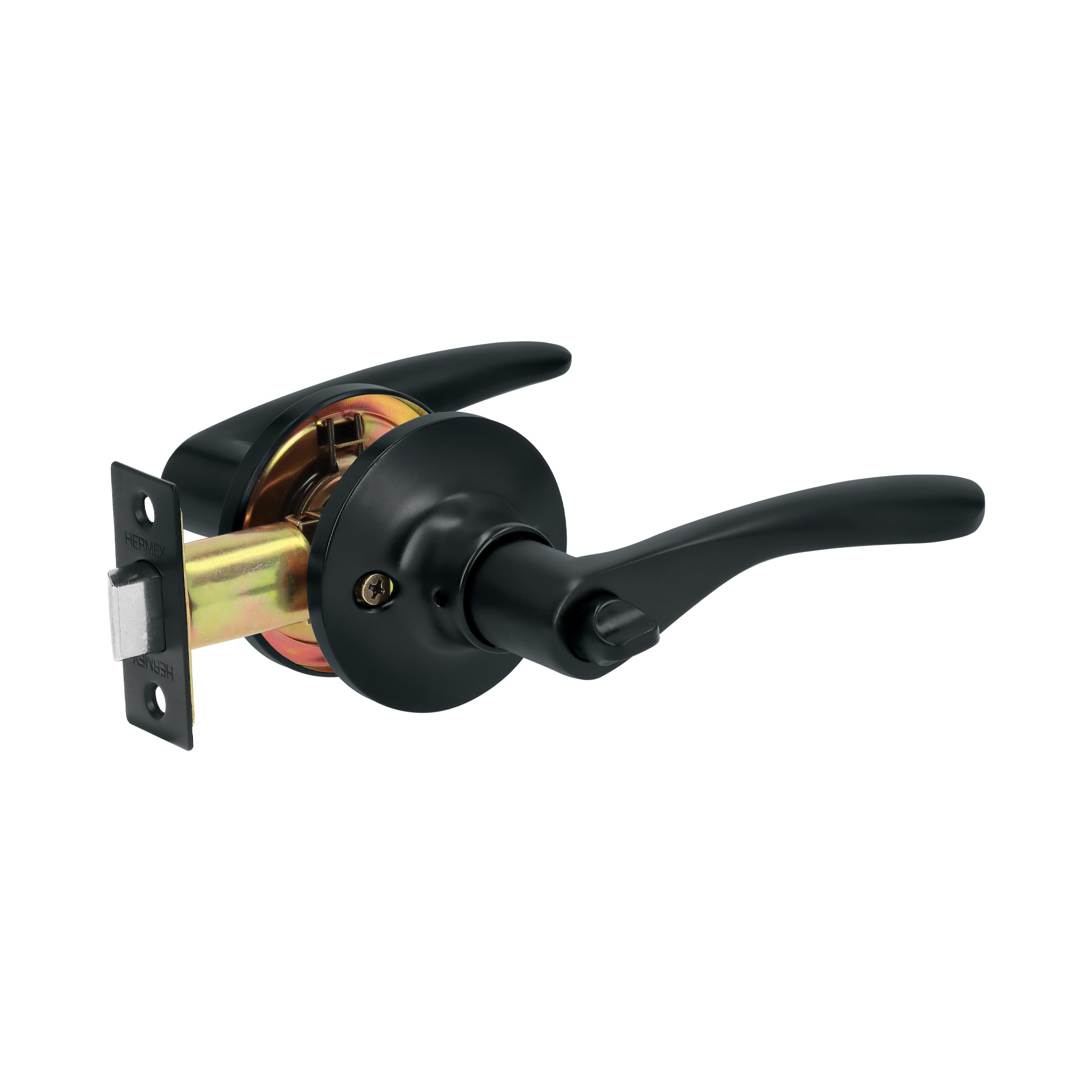 CEMA-6BB.jpg Cerradura manija 'Milán' p/baño, negro, cil latón, BASIC CEMA 6BB