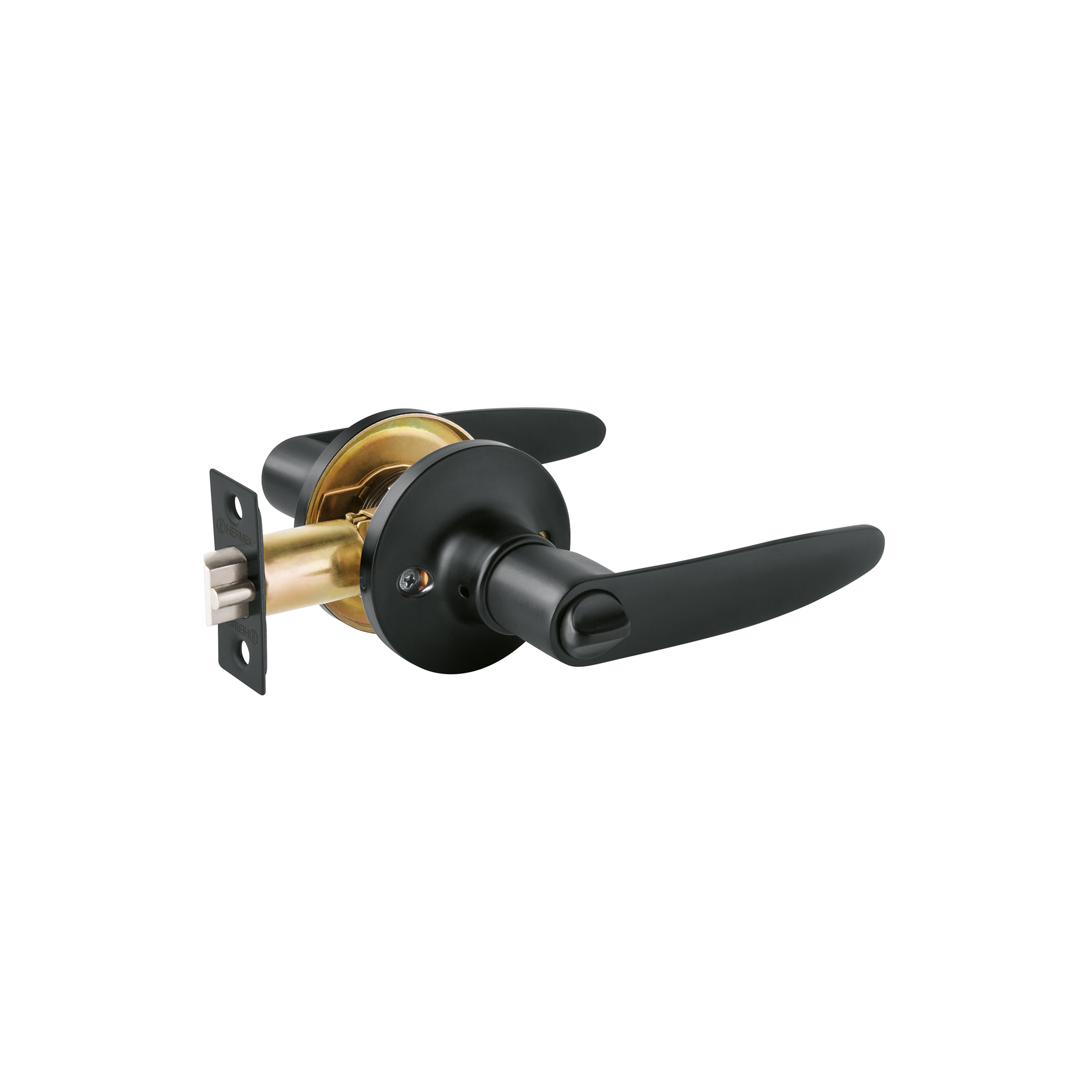 CEMA-6R.jpg Cerradura de manija, línea Turín, recámara, negro mate CEMA 6R