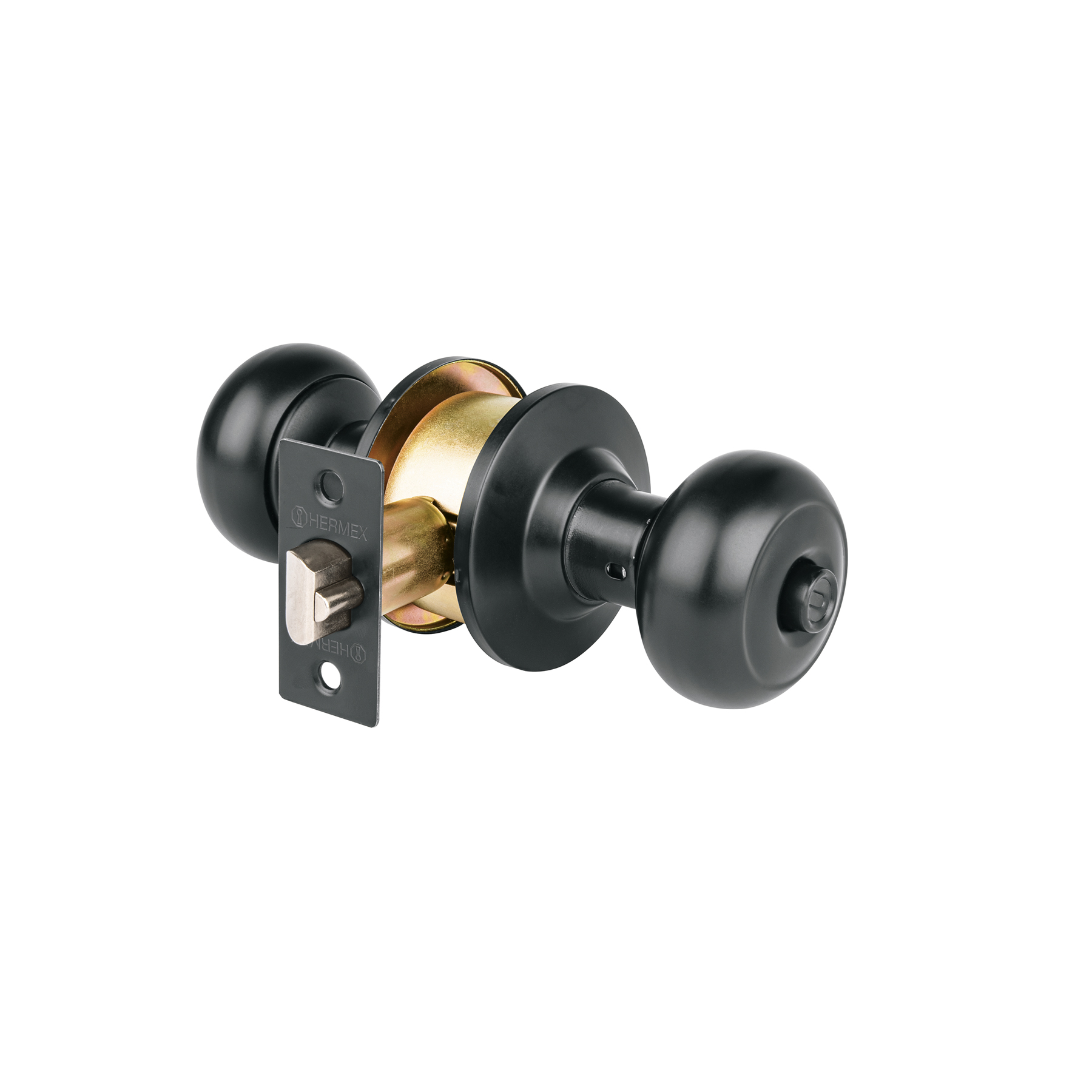 CEPO-62R.jpg Cerradura pomo, negro, oval, recámara, HERMEX CEPO 62R