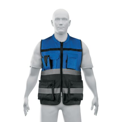 Chaleco brigadista con cintas reflejantes, azul, PRETUL