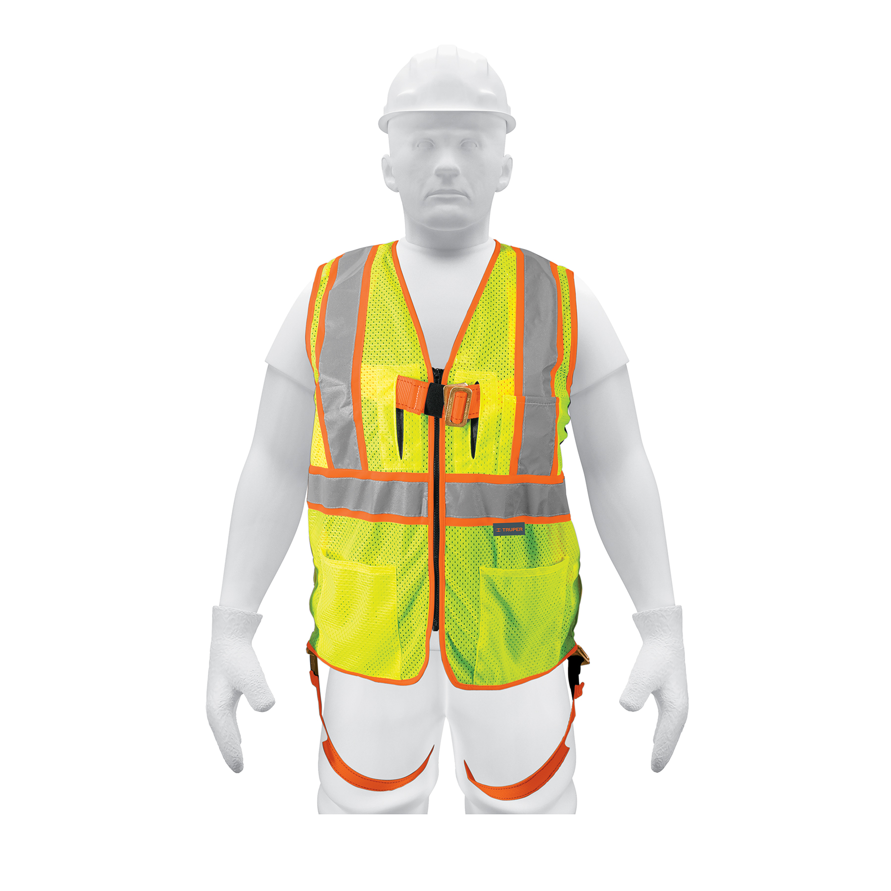 CHS-700VA.jpg Chaleco de seguridad para arnés, alta visibilidad, verde CHS 700VA
