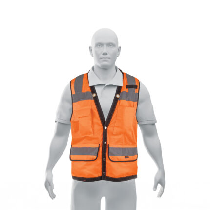 Chaleco seguridad reforzado naranja con bolsas, EG, EXPERT