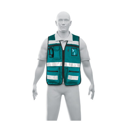 Chaleco brigadista con cintas reflejantes, color verde