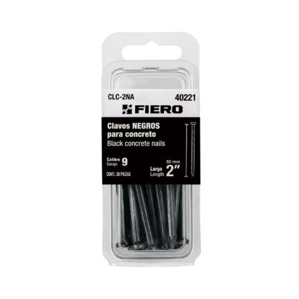 Blíster con 20 clavos negros para concreto 2', FIERO