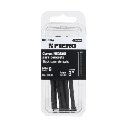 Blíster con 12 clavos negros para concreto 3', FIERO