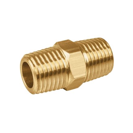 Niple unión NPT de latón, 1/4' con tuerca hexagonal, FOSET