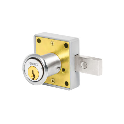 Cerradura para mueble, modelo 26, cromo, HERMEX